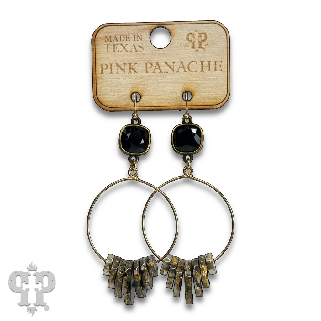 Graduated acrylic disc earring with crystals from Swarovski®