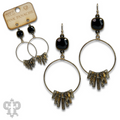 Graduated acrylic disc earring with crystals from Swarovski®