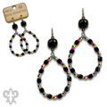 Multi-color and barrel bead earring with crystals from Swarovski®