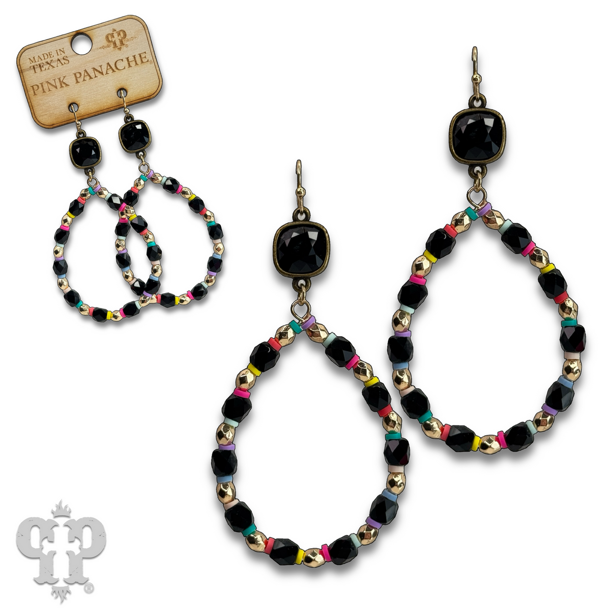 Multi-color and barrel bead earring with crystals from Swarovski®