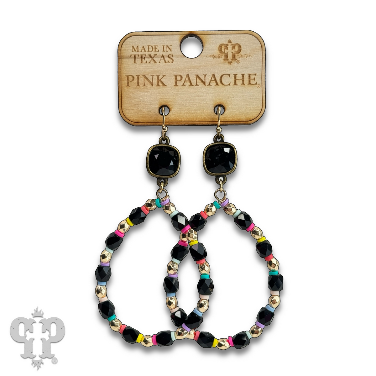 Multi-color and barrel bead earring with crystals from Swarovski®