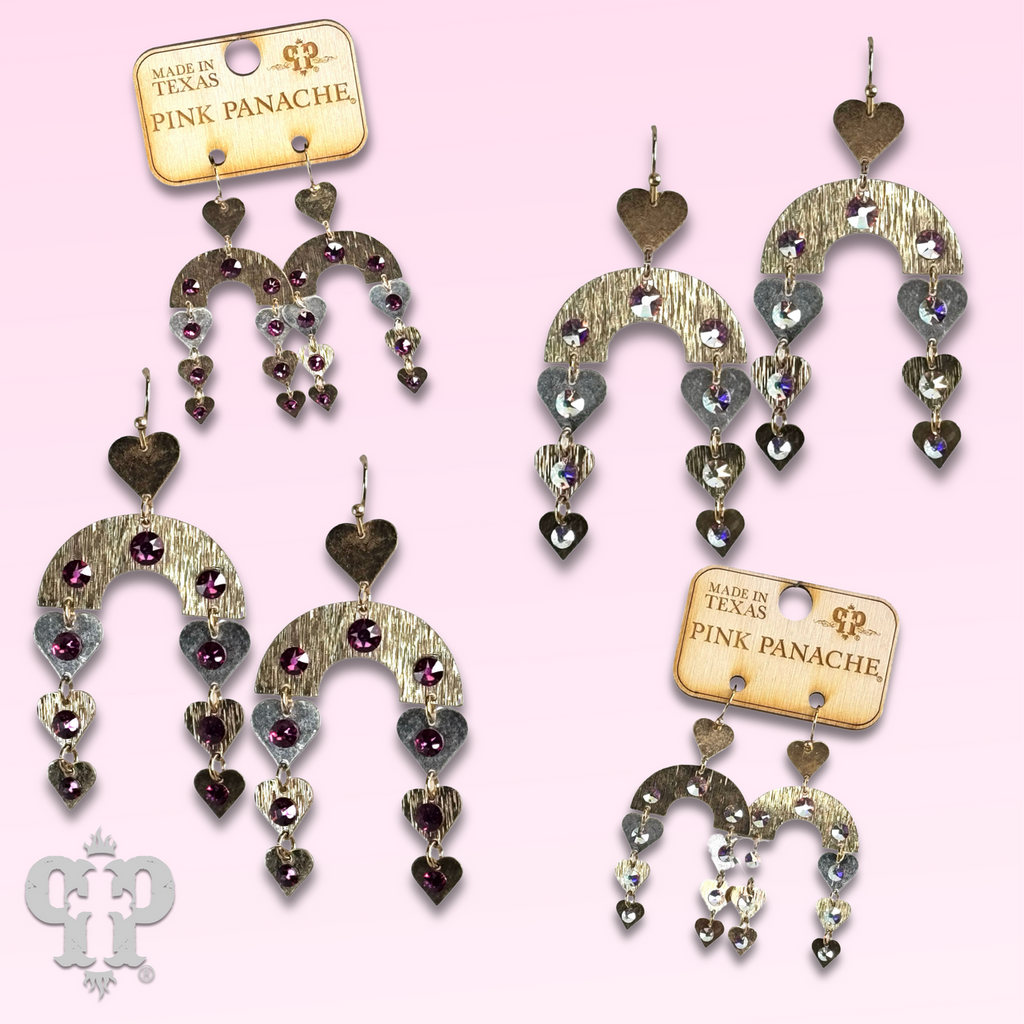 Heart charm and arch earring with crystals from Swarovski® - LC