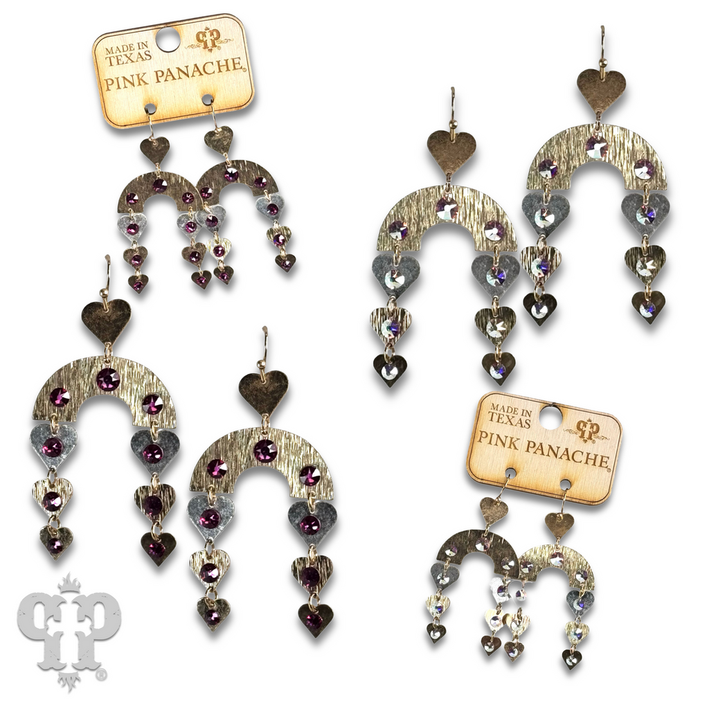 Heart charm and arch earring with crystals from Swarovski® - LC