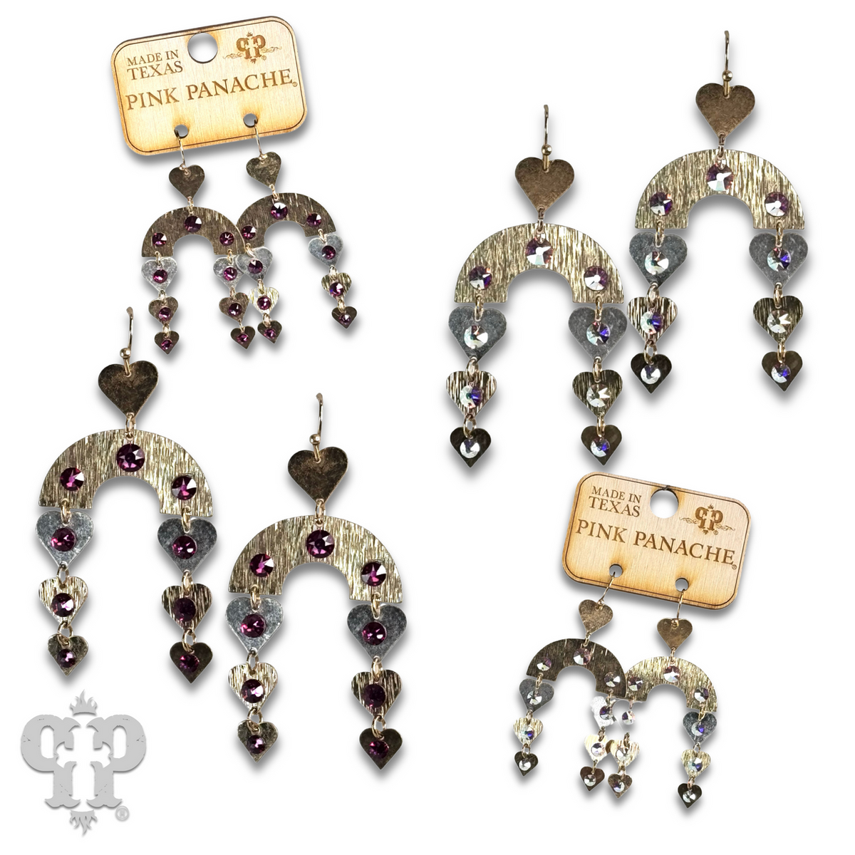 Heart charm and arch earring with crystals from Swarovski® - LC