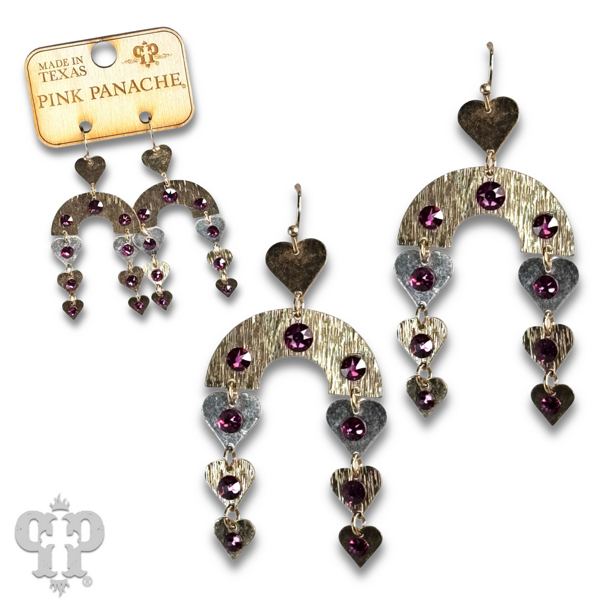 Heart charm and arch earring with crystals from Swarovski® - LC