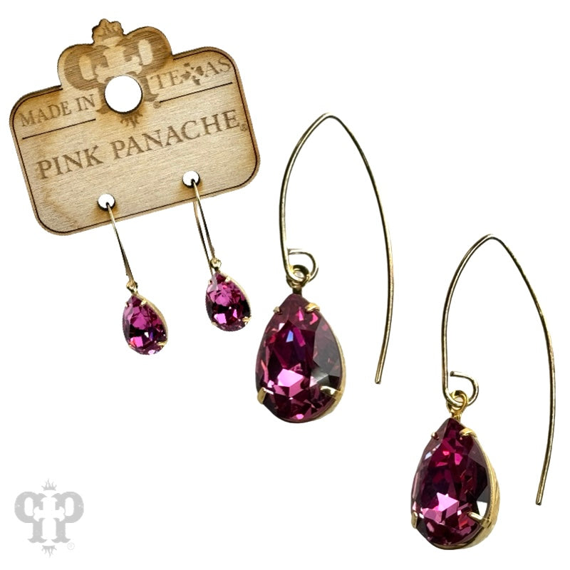 Pear drop earring with crystals from Swarovski®