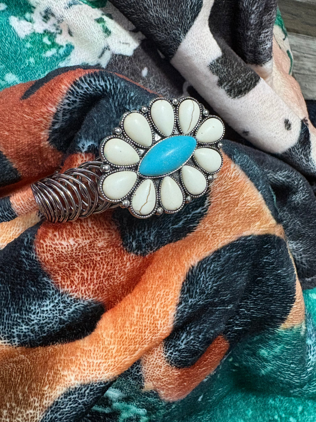 Western Turquoise Statement Cuff Bracelet