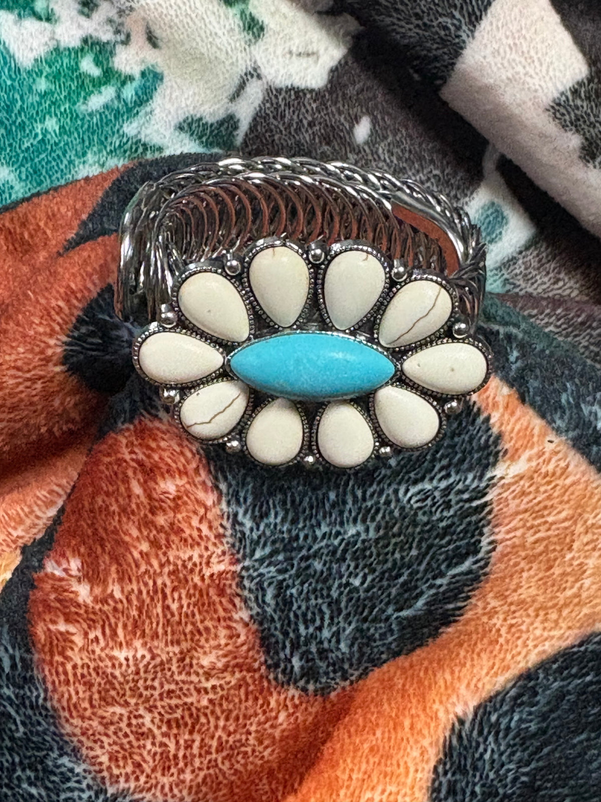 Western Turquoise Statement Cuff Bracelet