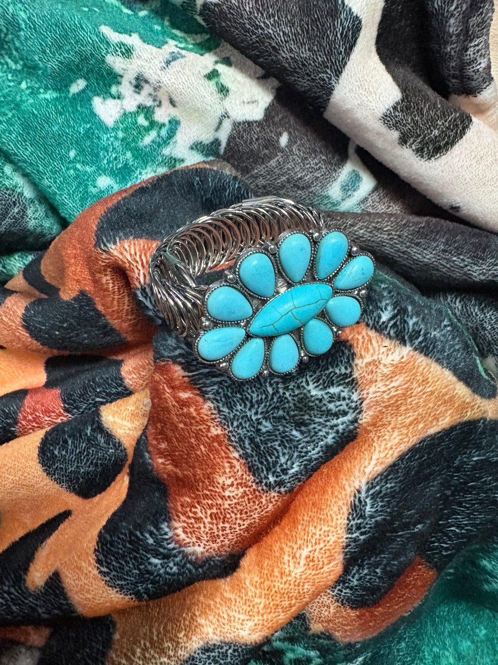 Western Turquoise Statement Cuff Bracelet