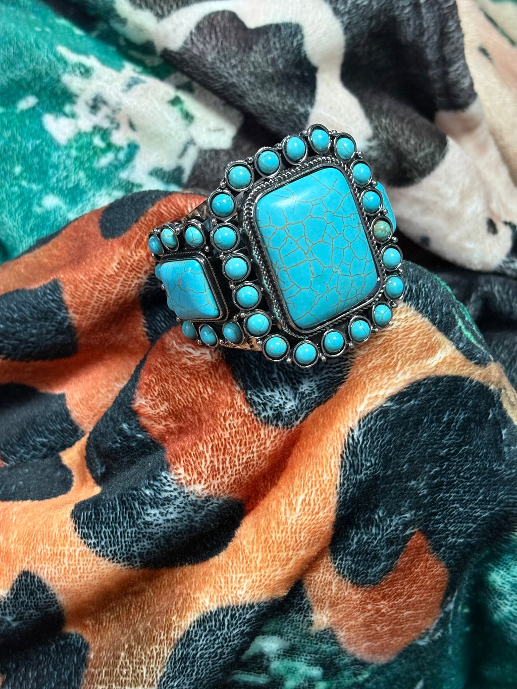 Oversized Turquoise Western Statement Cuff Bracelet