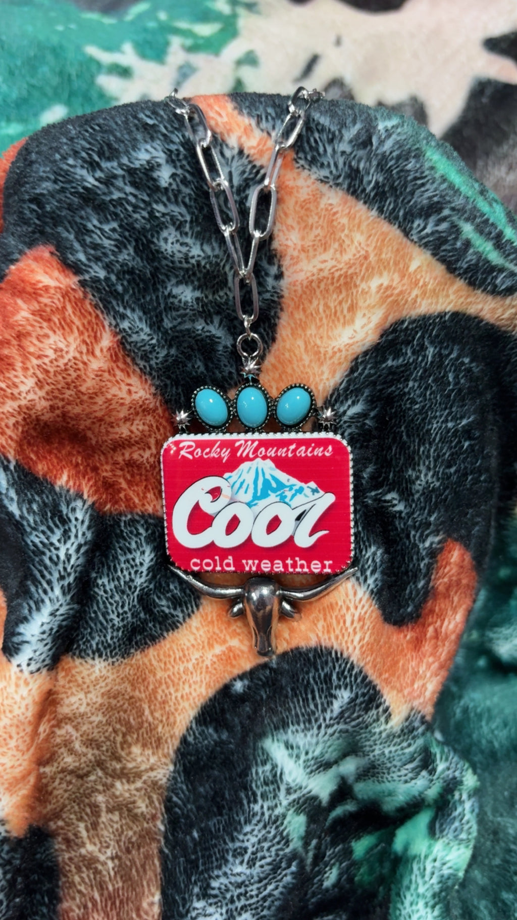 Rocky Mountain Turquoise Western Pendant Necklace