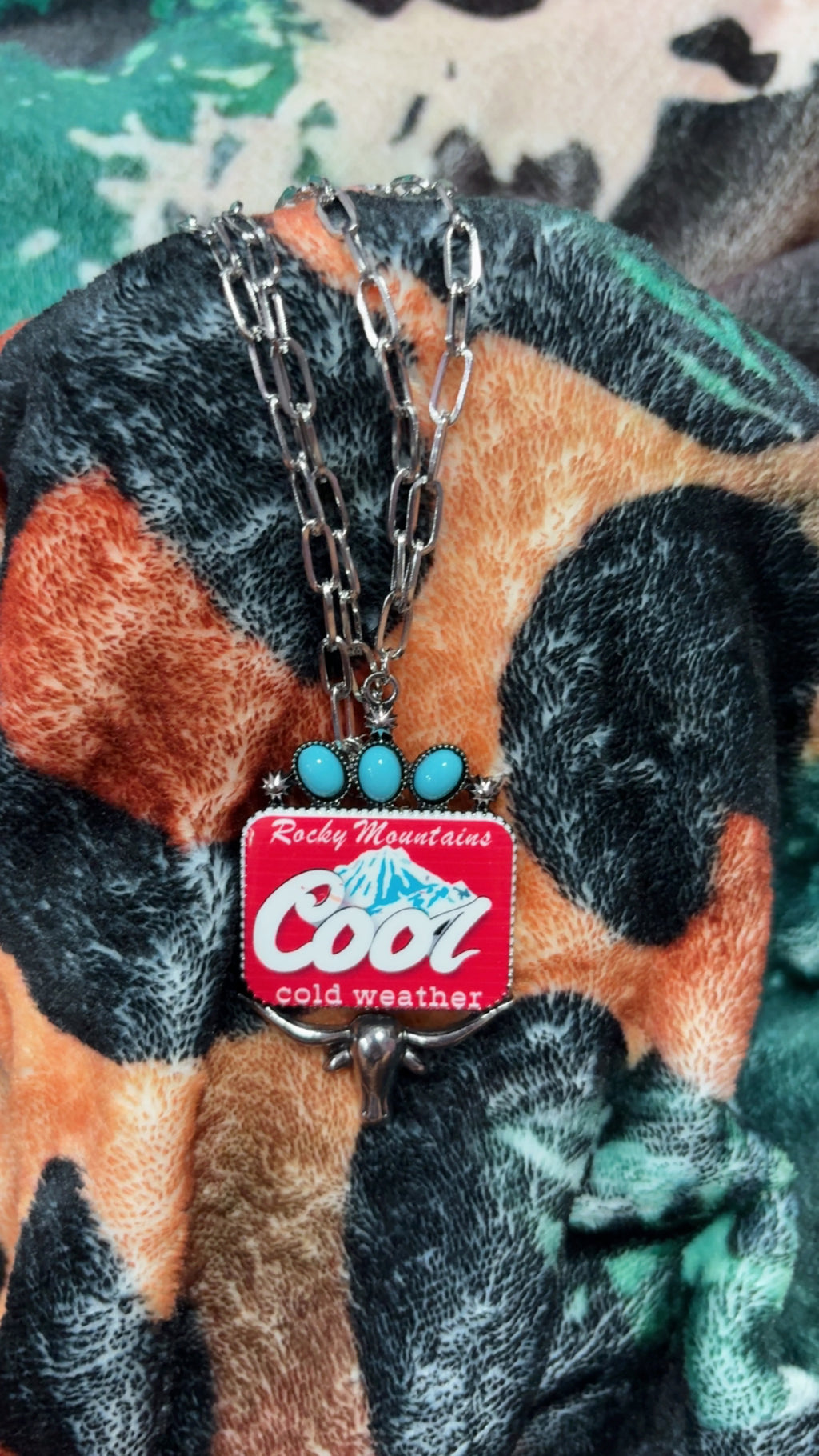 Rocky Mountain Turquoise Western Pendant Necklace