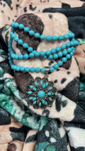 Turquoise Blossom Western Statement Necklace