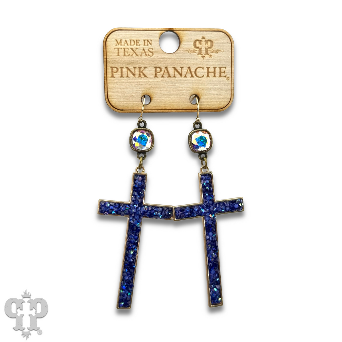 Blue cross earring with  with crystals from Swarovski®, last call