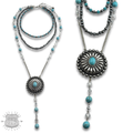 Round western concho necklace
