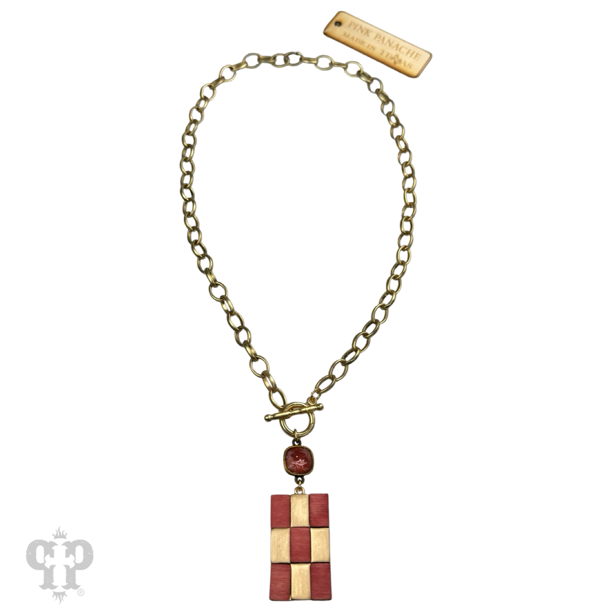 Checkerboard pendant necklace with crystals from Swarovski®- LC