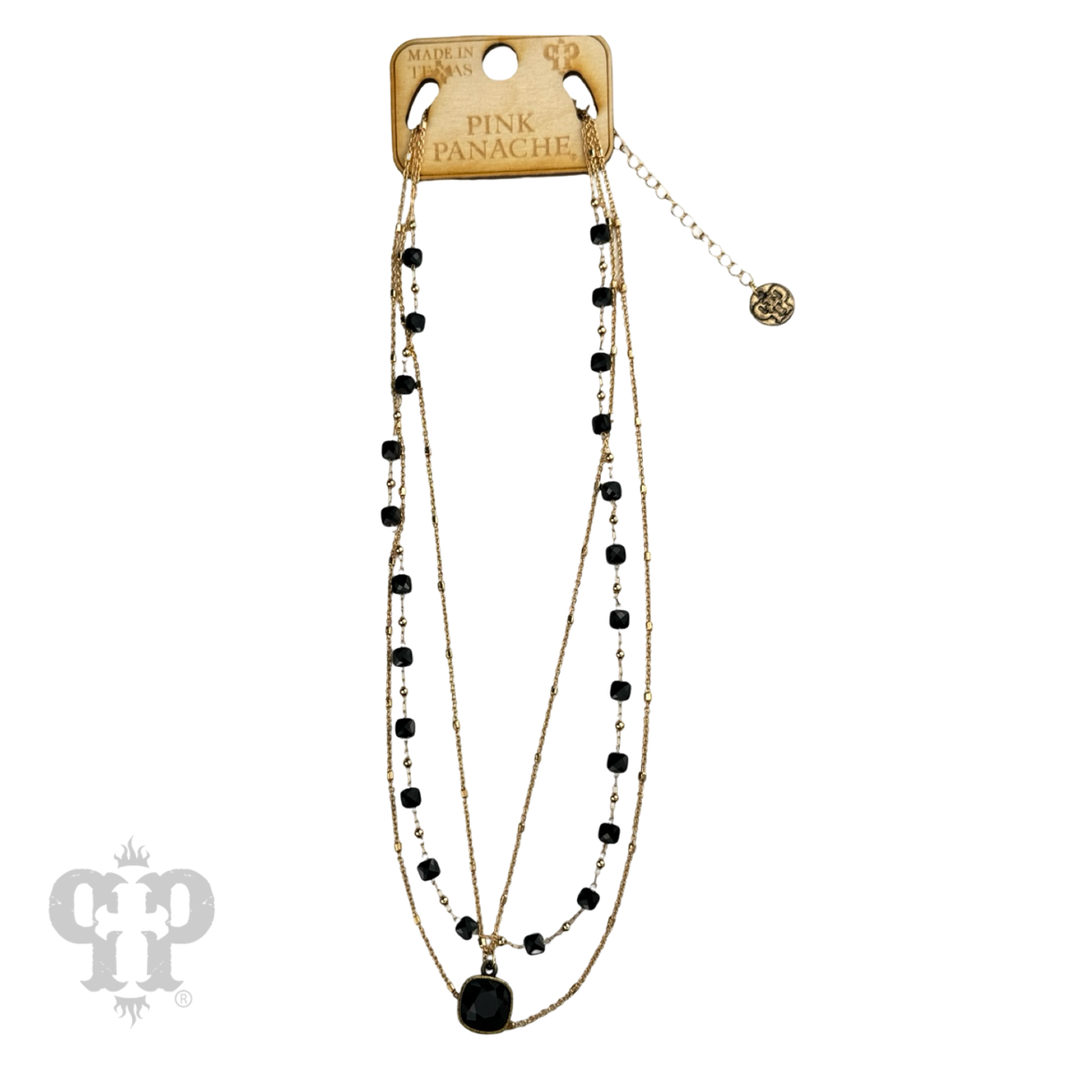 Delicate gold chain and faceted bead necklace with a crystal from Swarovski®- LC