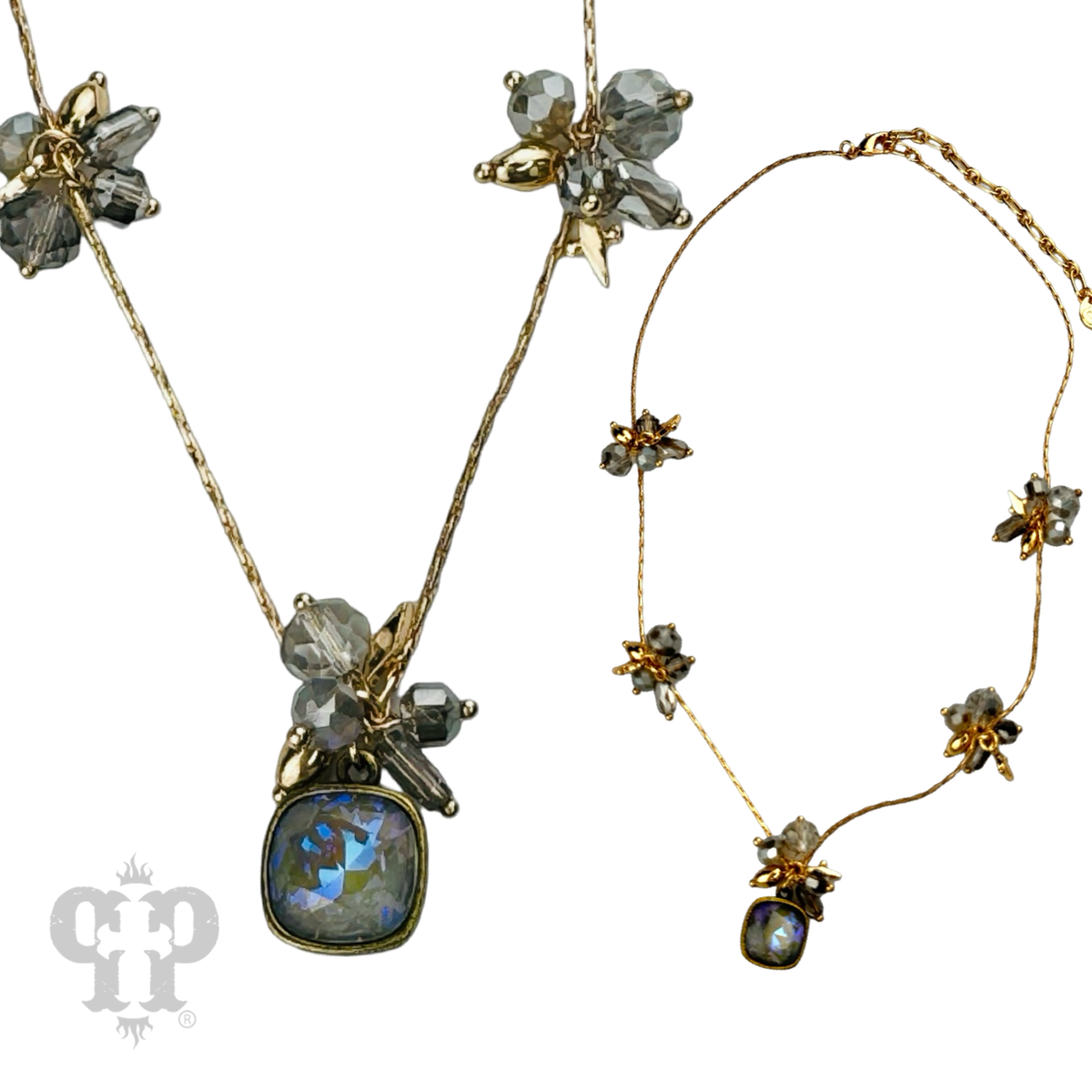 Bead cluster necklace with a crystal from Swarovski®- LC