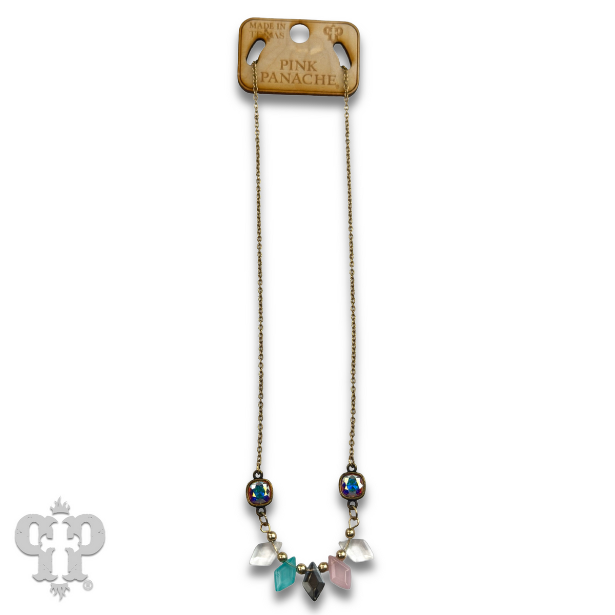 Diamond bead necklace with crystals from Swarovski®