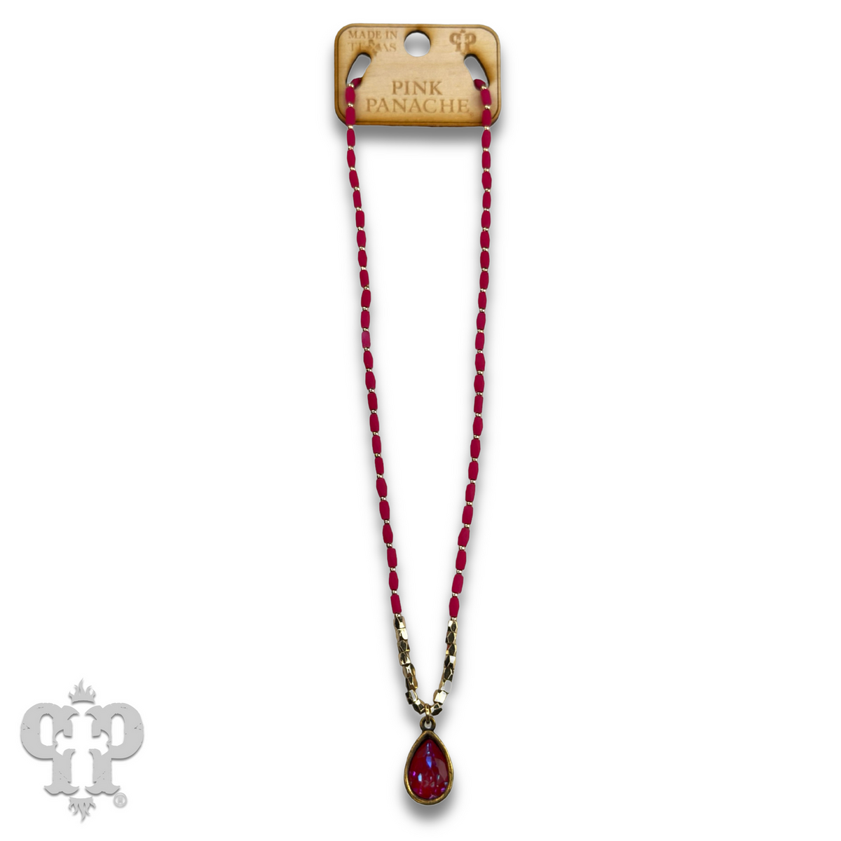 Rice bead necklace with a teardrop crystal from Swarovski®- LC