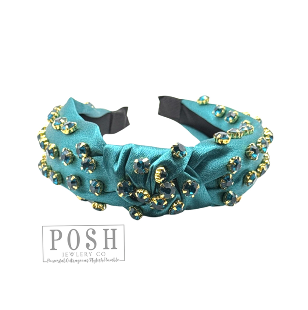 Rhinestone top knot headband
