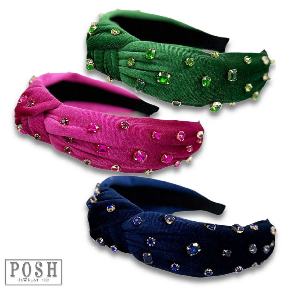 Velvet rhinestone headband - LC