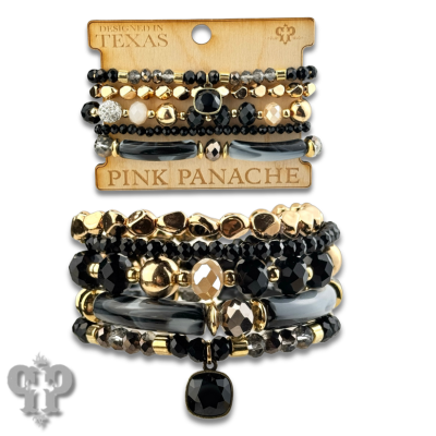 Chunky variety bead bracelet set with crystals from Swarovski®