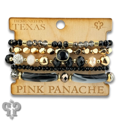 Chunky variety bead bracelet set with crystals from Swarovski®