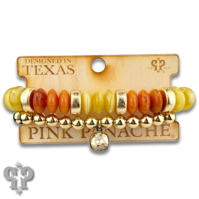 Saucer and round bead bracelet set with crystals from Swarovski®