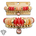 Saucer and round bead bracelet set with crystals from Swarovski®