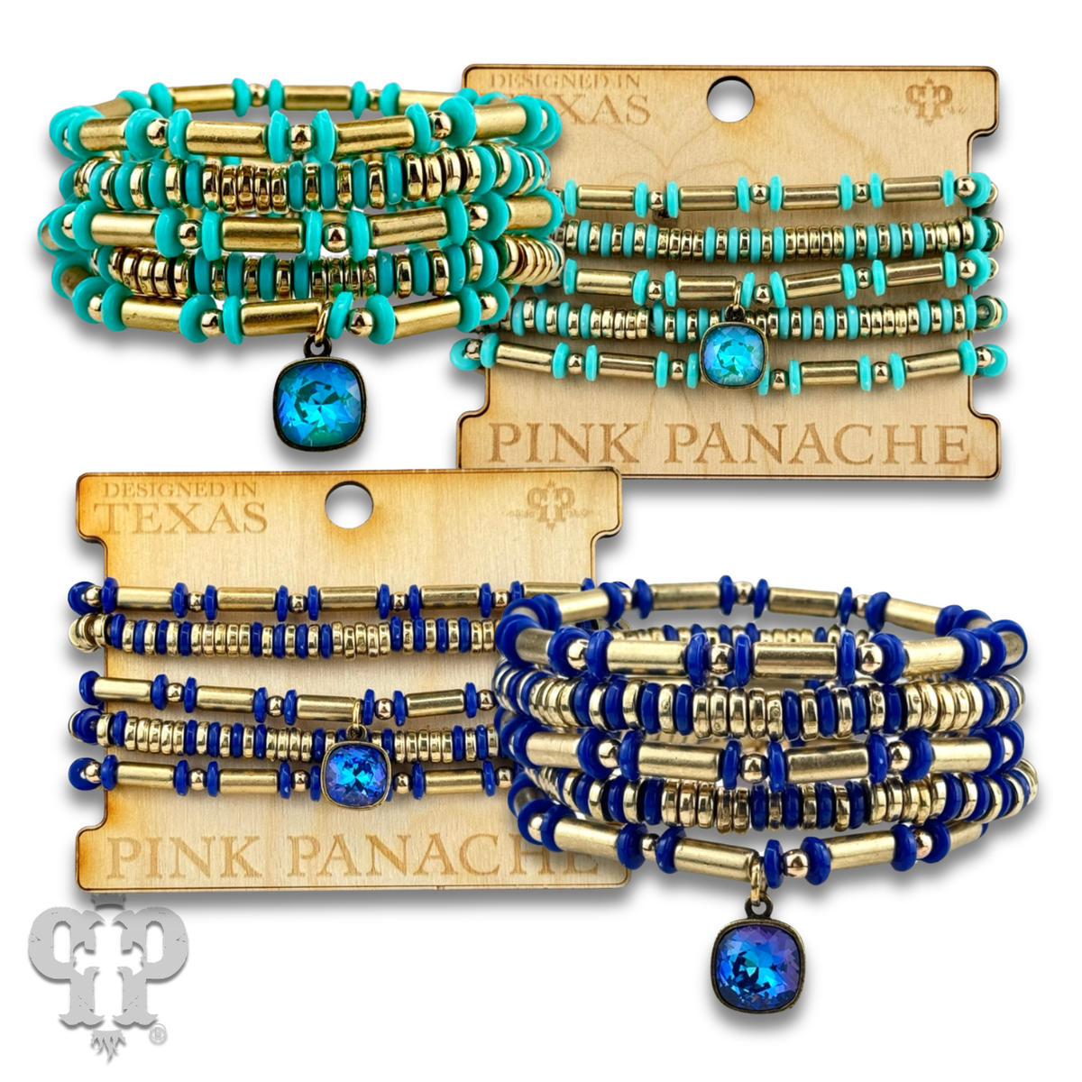 Disc and tube bead bracelet with a crystal from Swarovski®