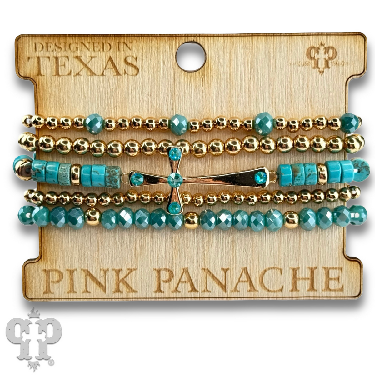 Shiny finish cross bracelet with crystals from Swarovski®