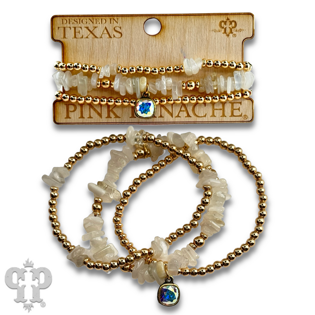 Chunky stone chip bracelet with a crystal from Swarovski®