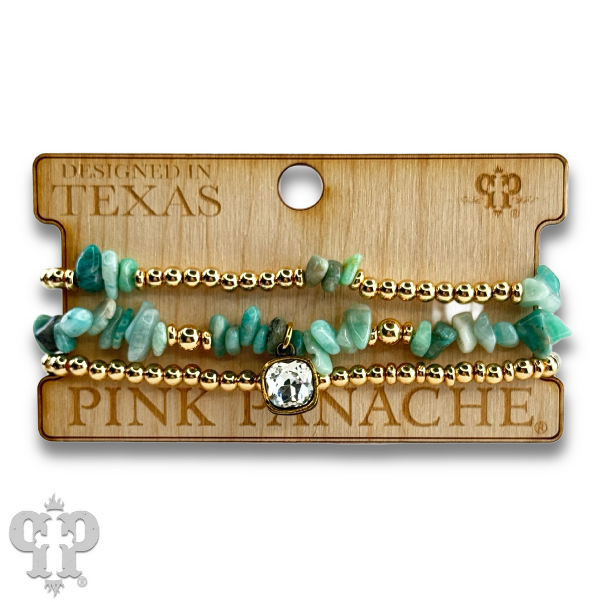 Chunky stone chip bracelet with a crystal from Swarovski®