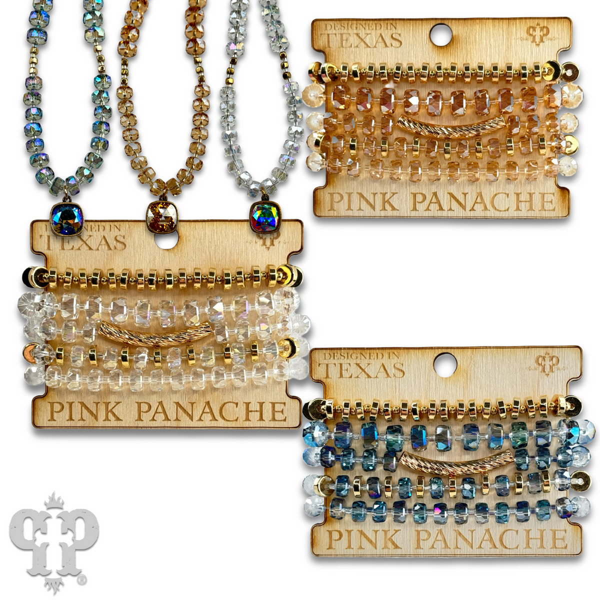Faceted heishi bead necklace with a crystal from Swarovski® pendant
