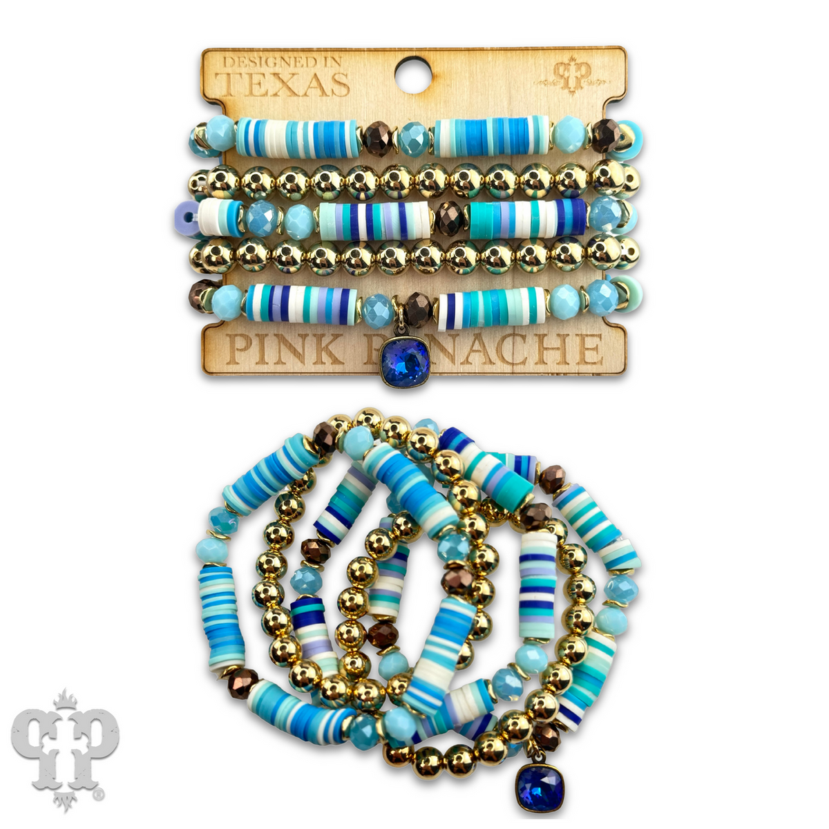 Rubber heishi bead bracelet with a crystal from Swarovski®