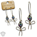 Textured bow earring with crystals from Swarovski®- LC