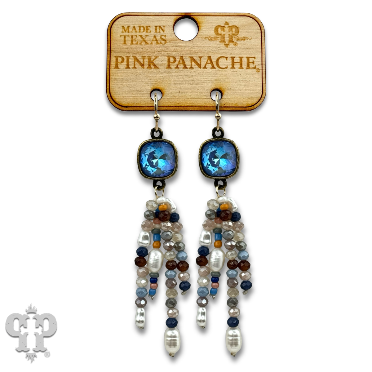 Bead fringe earring with crystals from Swarovski®- LC