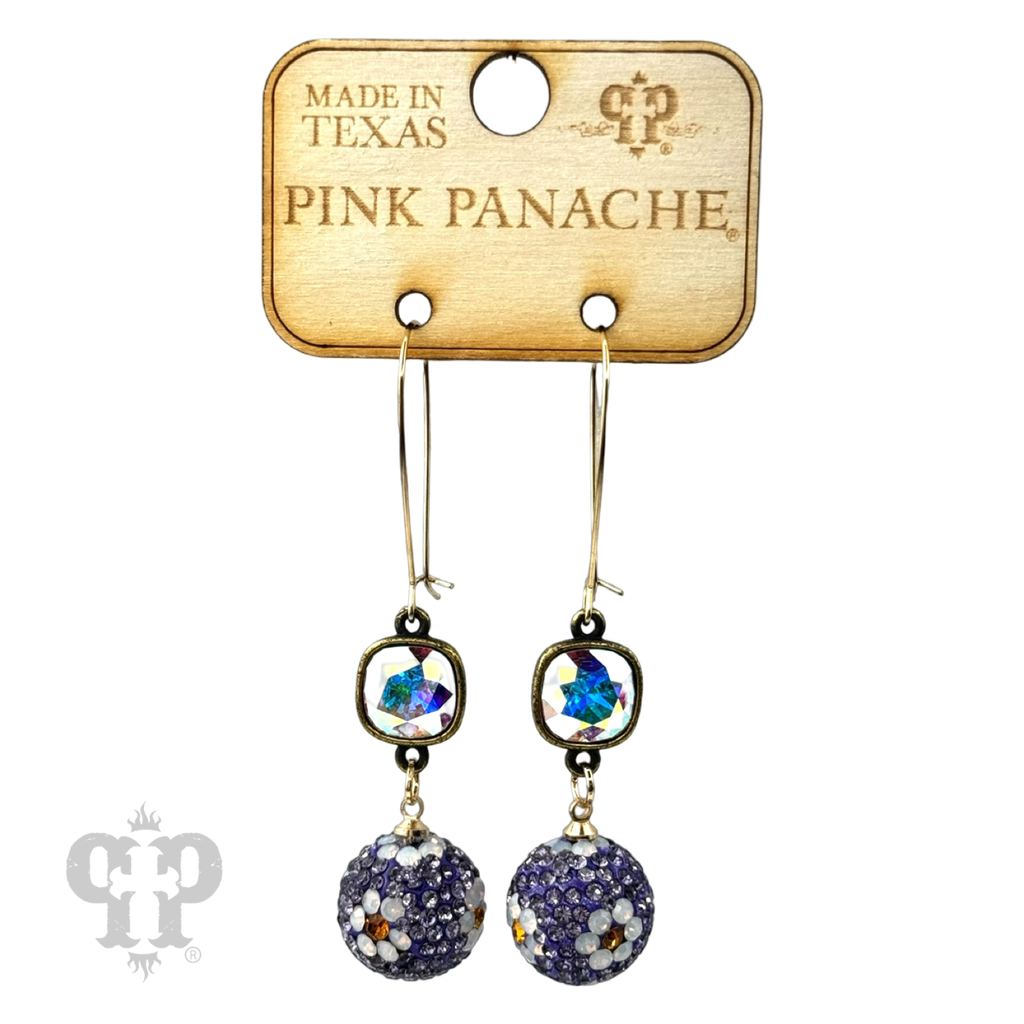 Crystal mesh floral pattern dangle earring with crystals from Swarovski®- LC