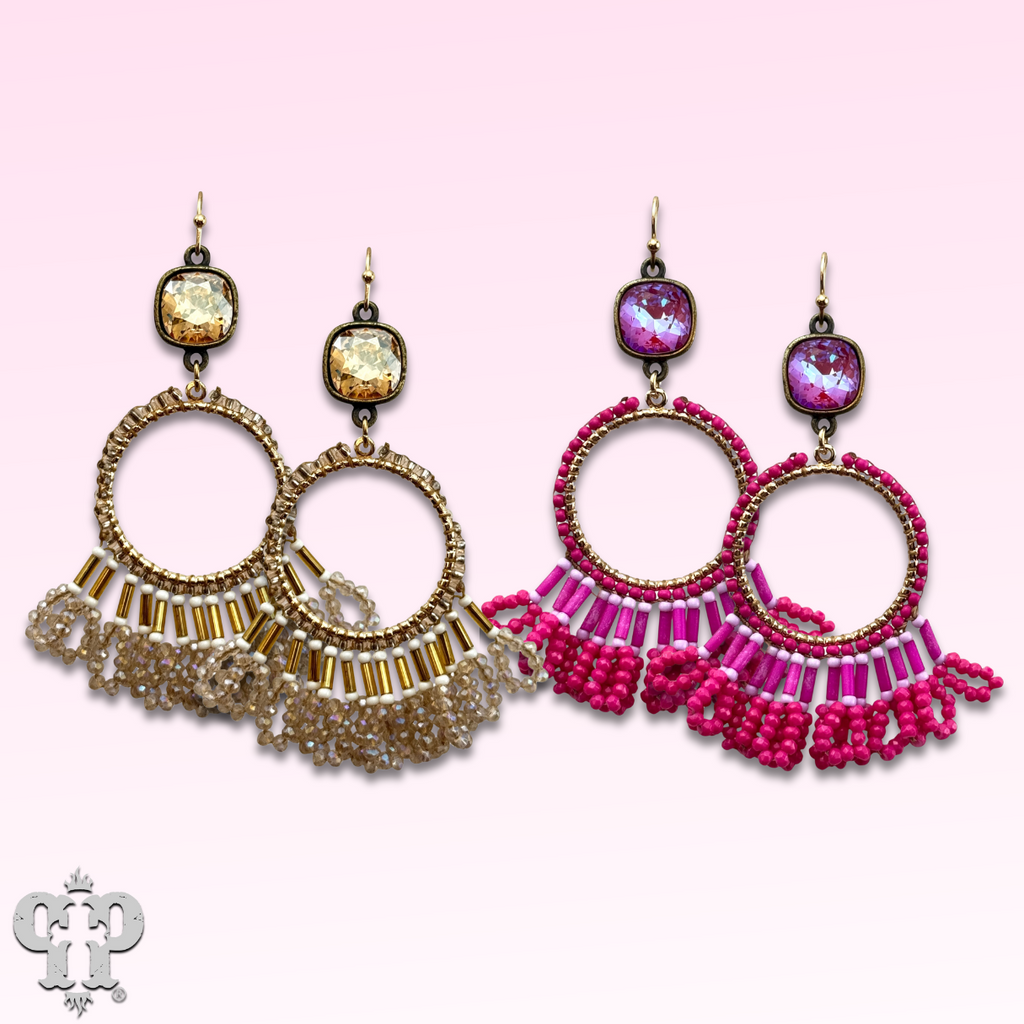 Faceted bead fringe with crystals from Swarovski®- LC