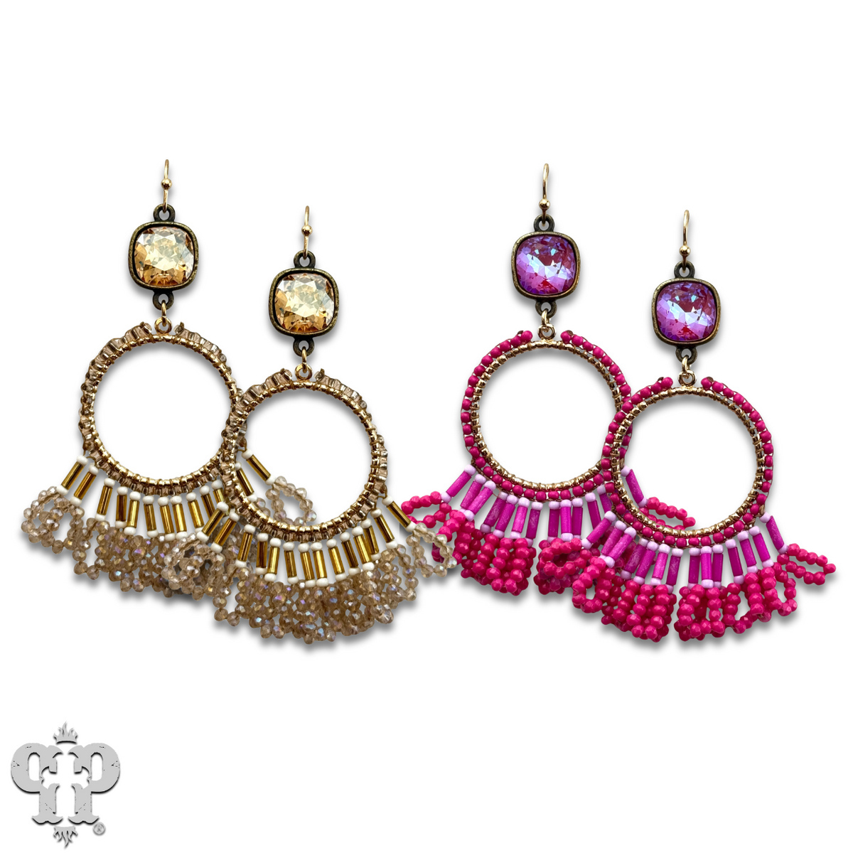 Faceted bead fringe with crystals from Swarovski®- LC