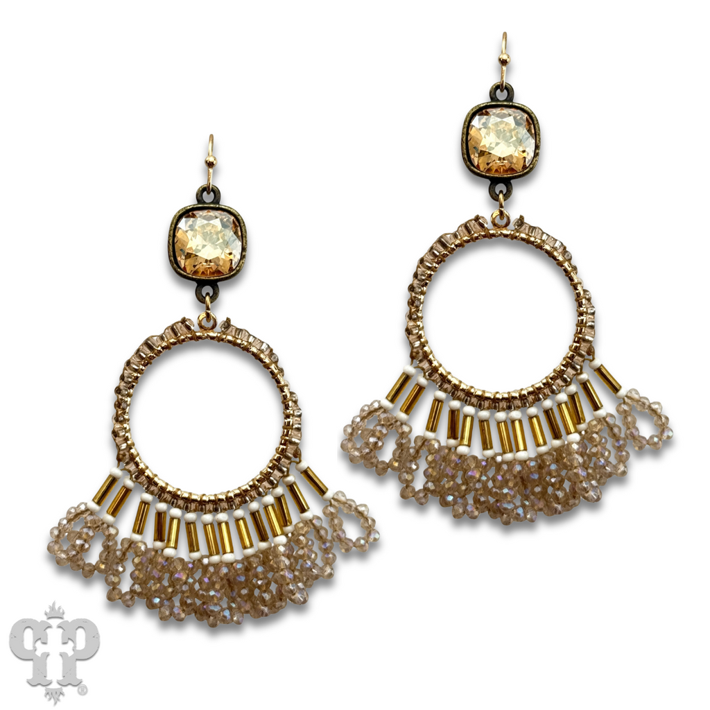 Faceted bead fringe with crystals from Swarovski®- LC