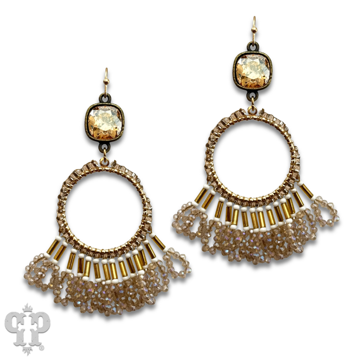 Faceted bead fringe with crystals from Swarovski®- LC