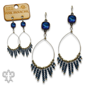 Saucer bead fringe teardrop earring with crystal from Swarovski®- LC