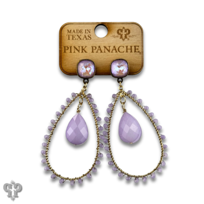 Faceted bead teardrop charm earring with crystals from Swarovski®
