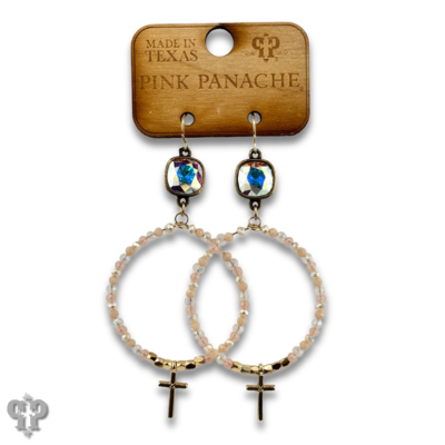 Cross charm earring with crystals from Swarovski®