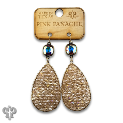 Woven bead teardrop earring with crystals from Swarovski®