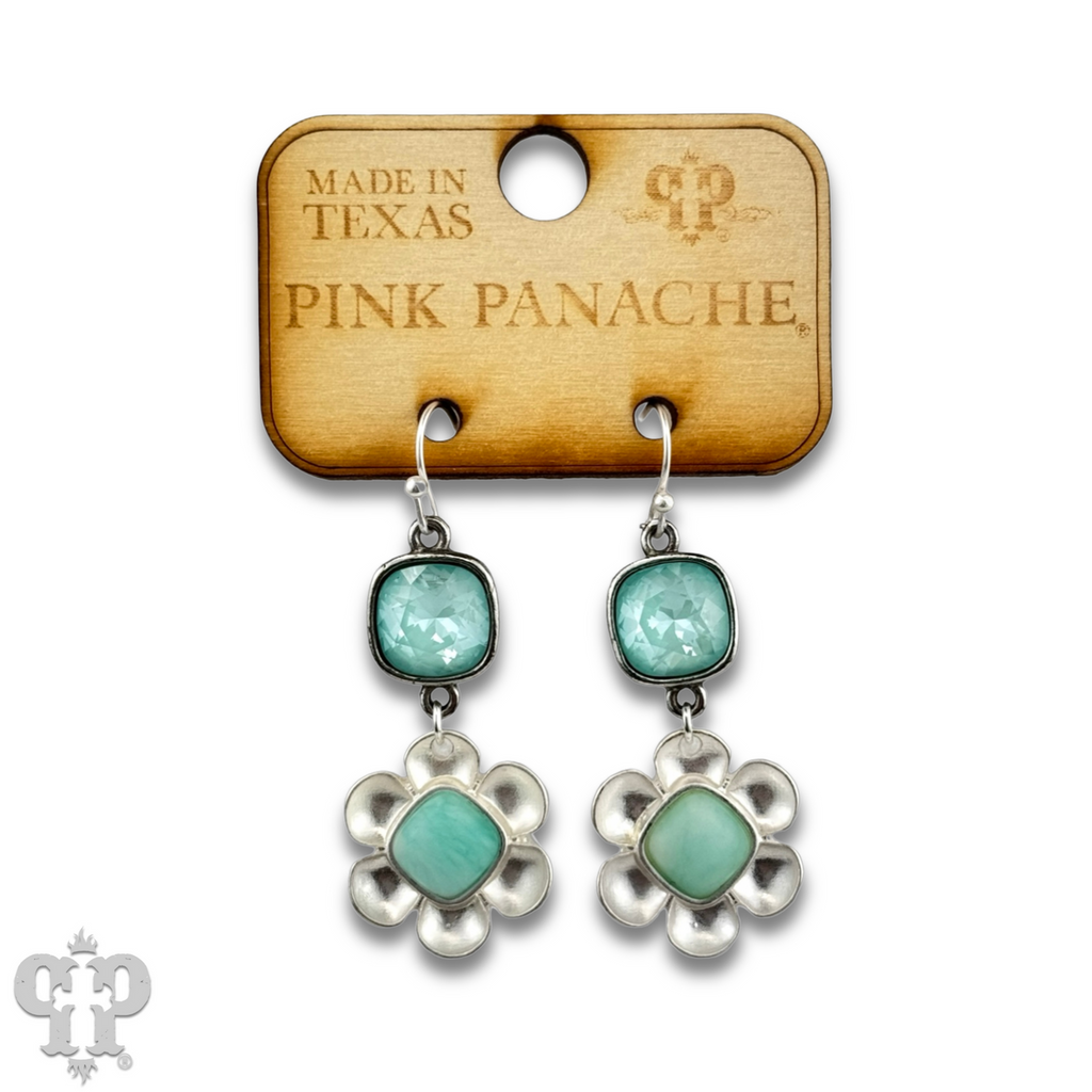 Stone center flower earring with crystals from Swarovski®
