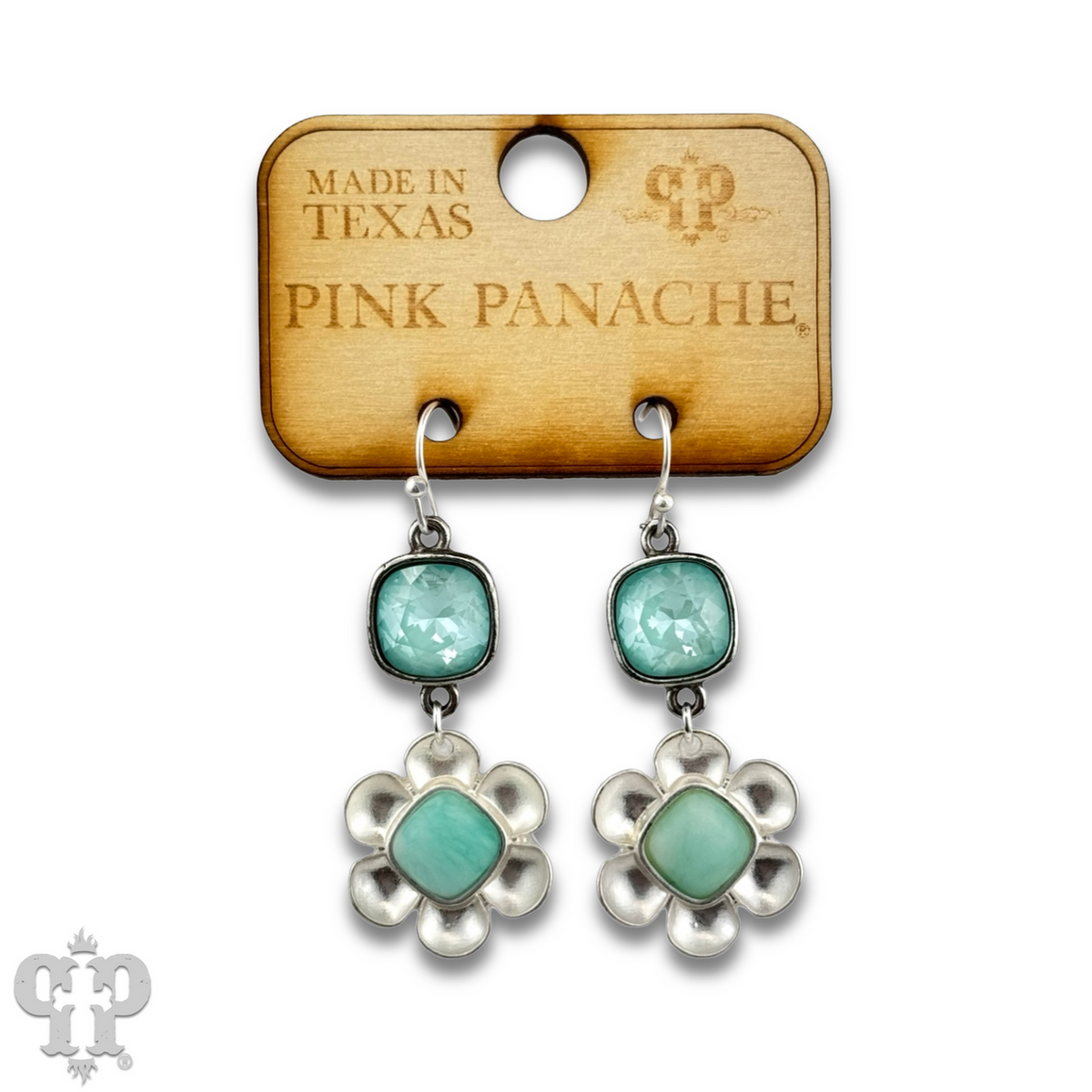 Stone center flower earring with crystals from Swarovski®