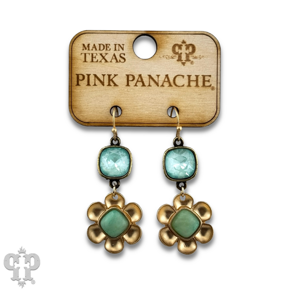 Stone center flower earring with crystals from Swarovski®